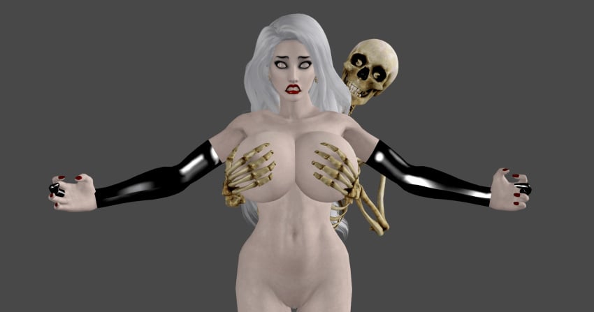 animated animated_gif animated_skeleton ass big_breasts big_butt breast_shake breast_swing breasts chaos_comics evil_face hand_bra handbra huge_ass huge_breasts lady_death skeleton