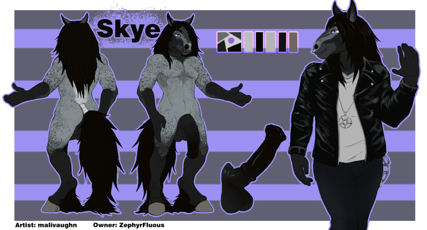 anthro clydesdale dick equine equine_penis fur furry hooves horse huge_cock male male_only malivaughn outfit reference_sheet stallion tail