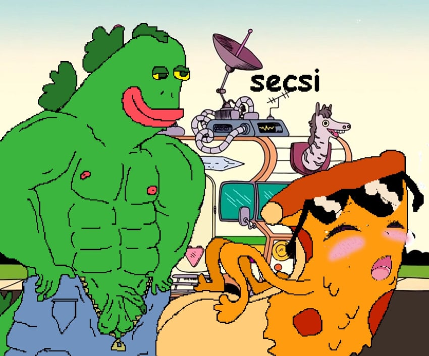 ahe_gao big_ass big_balls cartoon_network gay getting_erect implied_sex meme mr._gus muscular pizza_steve small_penis sunglasses uncle_grandpa what