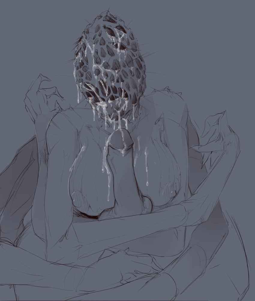 amygdala_(bloodborne) bloodborne bodily_fluids breasts cum cum_on_face female fromsoftware genital_fluids genitals great_one hi_res humanoid male monster penis sony_corporation sony_interactive_entertainment tinyfaceart video_games