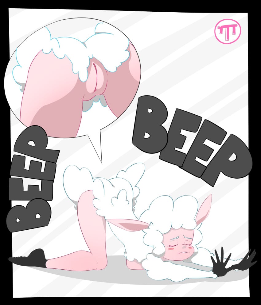 anthro asdfmovie ass ass_up beep_beep_i'm_a_sheep furry leggy_lamb pussy sheep threetwigs