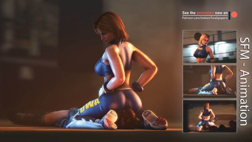 2girls 3d absurdres asphyxiation ass ass_to_face blonde_hair boots breasts brown_hair catfight crossover dead_or_alive dead_or_alive_5 defeat defeated dominance dominant_female dominated domination dominatrix facesitting female female_domination female_only female_with_female femdom fight fighting fingerless_gloves forced gloves hands_on_hips helpless highres kazama_asuka lesbian lezdom midriff pinned pinned_down restrained sensual sexually_suggestive short_hair sitting_on_person smirk smothering submissive submissive_female tekken tekken7wallpapers tekken_7 thighs tight_clothes tight_pants tina_armstrong unconscious wrestler wrestling wrestling_femdom wrestling_outfit wrestling_ring wrestlingryona yuri