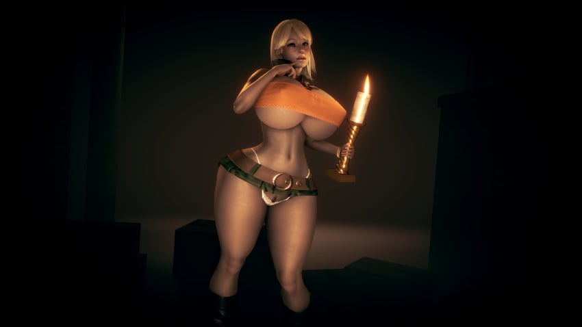 1girls 3d 3d_(artwork) ashley_graham ass big_ass big_breasts big_lips bimbo blonde_hair breasts capcom cleavage female female_only huge_ass huge_breasts light-skinned_female light_skin lips nipple_bulge pinksloot resident_evil resident_evil_4 solo solo_focus thong underboob