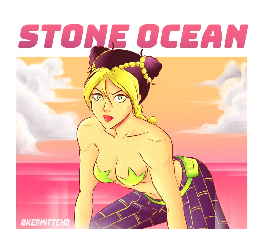 all_fours beach jojo's_bizarre_adventure jolyne_kujo kermittend pasties starfish_pasties stone_ocean sunset