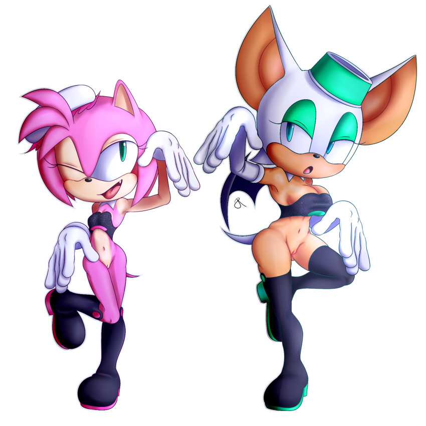 1:1 alpha_channel alternate_costume amy_rose anthro boots bottomless bra callie_(splatoon)_(cosplay) chiropteran clothed clothing clothing_swap duo eulipotyphlan female footwear for_sticker_use genitals gloves handwear hedgehog hi_res legwear mammal marie_(splatoon)_(cosplay) mobian_(species) nintendo no_background png pussy rasenxoru rouge_the_bat sega sonic_(series) sonic_the_hedgehog_(series) splatoon sticker_template thigh_boots thigh_highs transparent_background transparent_png video_games