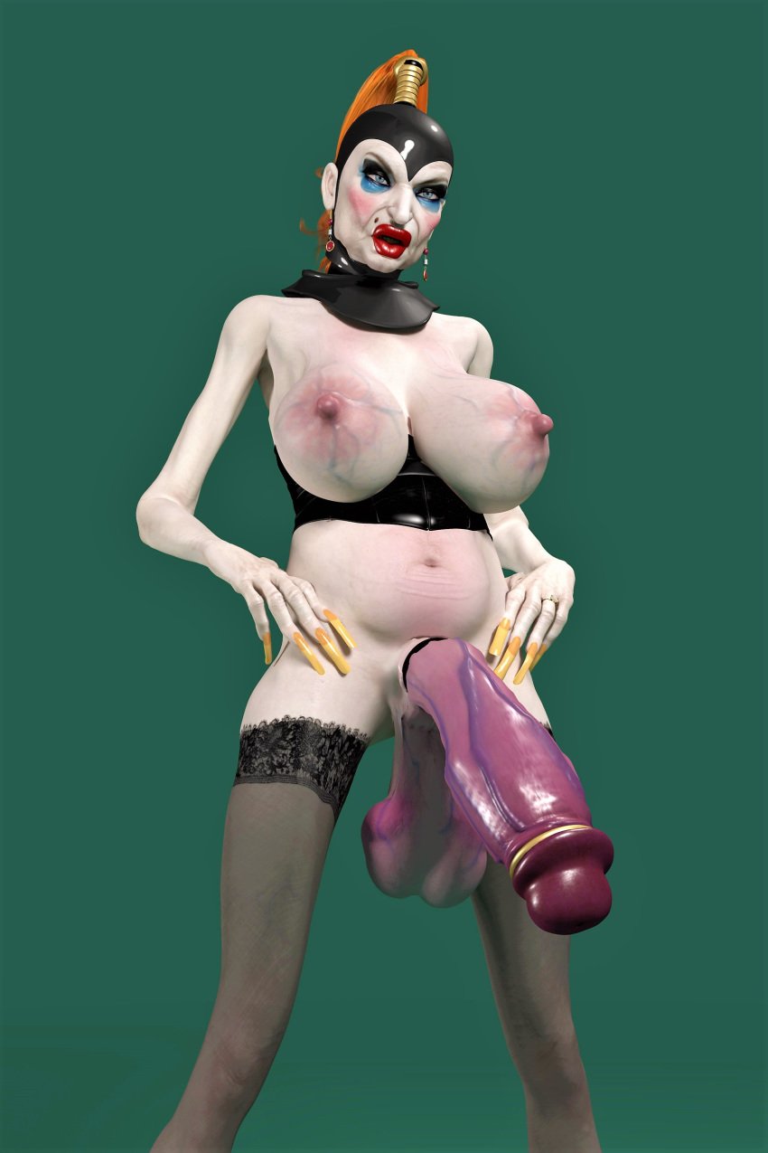 big_lips bimbo claws cock_ring dorris_longdick futanari gif_author grandmother granny hag huge_balls huge_breasts huge_cock lipstick older_female skinny veins veiny veiny_penis