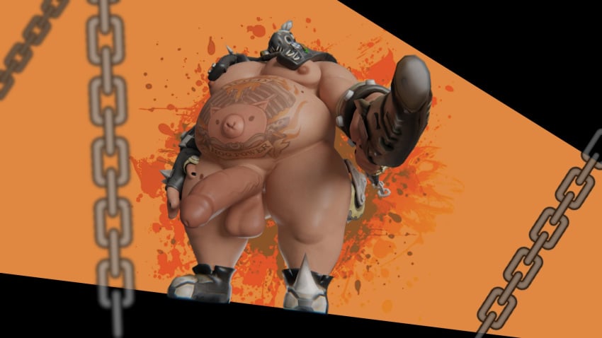 1boy balls belly big_balls big_belly big_penis cinsational fat fat_man light-skinned_male light_skin male male_only mask masked masked_male moobs naked naked_male nude nude_male obese obese_male old_man overwatch overweight overweight_male penis ponytail roadhog solo solo_male thick_thighs white_hair