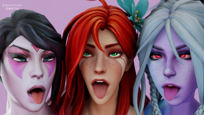 3d 3girls ahe_gao desess3intes dota_2 drow_ranger tagme templar_assassin windranger