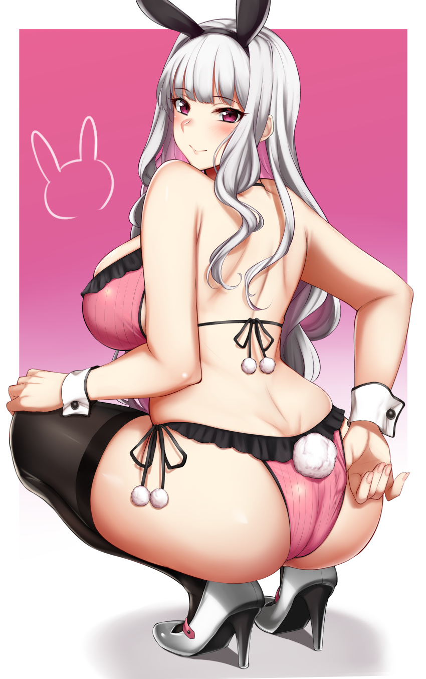 ass bikini bunny_girl heels idolmaster oogatazin shijou_takane swimsuits thighhighs