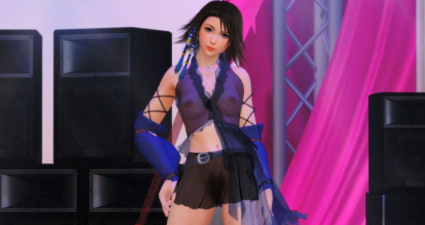 female final_fantasy final_fantasy_x pubic_hair see-through yuna