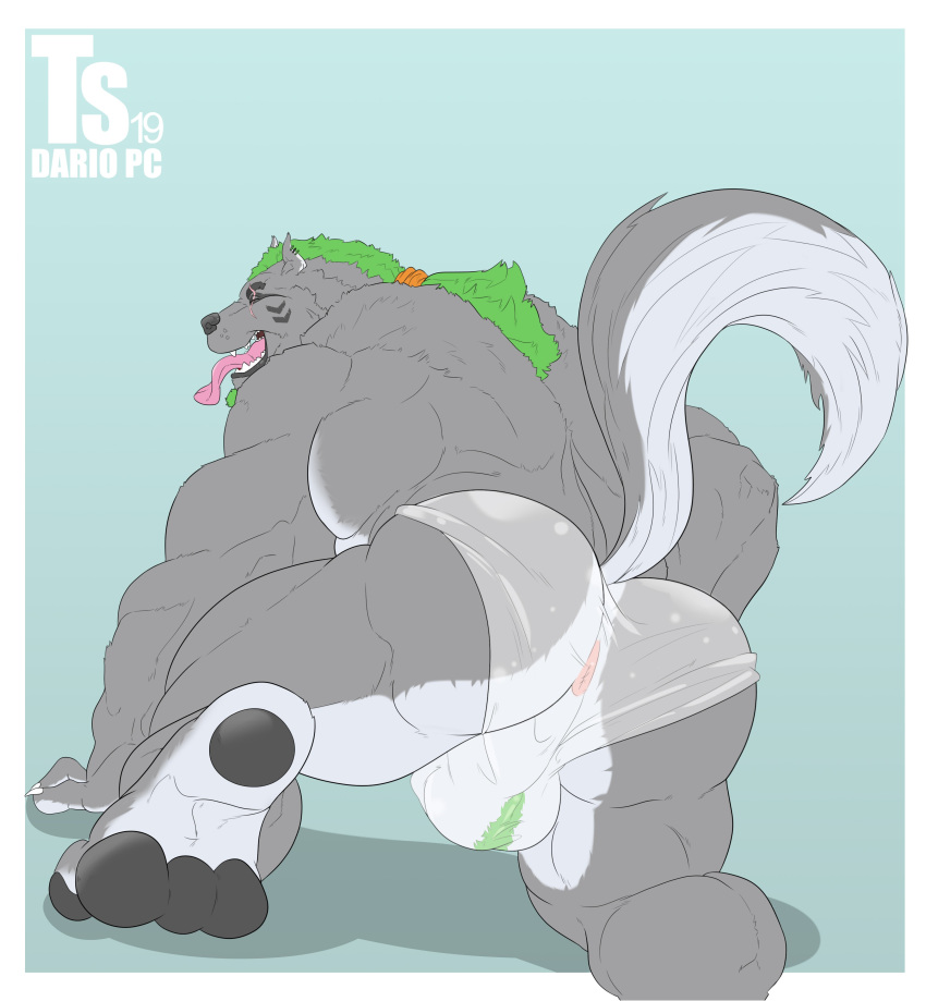 1boy 2019 absurd_res all_fours animal_humanoid anthro anus ass ass_focus ass_view back_muscles backsack ball_tuft balls bara bara_ass barazoku big_ass big_ass_(male) big_butt big_muscles bubble_ass bubble_butt canid canine canis closed_eyes clothing dat_butt dumptruck_butt facial_hair facial_tattoo fat_ass fat_butt genitals hamstrings hi_res huge_ass huge_butt humanoid large_ass large_butt looking_back male male_only mammal massive_ass massive_butt muscle_ass muscle_butt muscular muscular_anthro muscular_ass muscular_butt muscular_male open_mouth pawpads plump_ass plump_butt ponytail presenting presenting_anus presenting_hindquarters quads round_ass round_butt scar simple_background solo teeth thick_thighs tongue tongue_out translucent translucent_clothing translucent_underwear tuft tylerstark underwear wolf