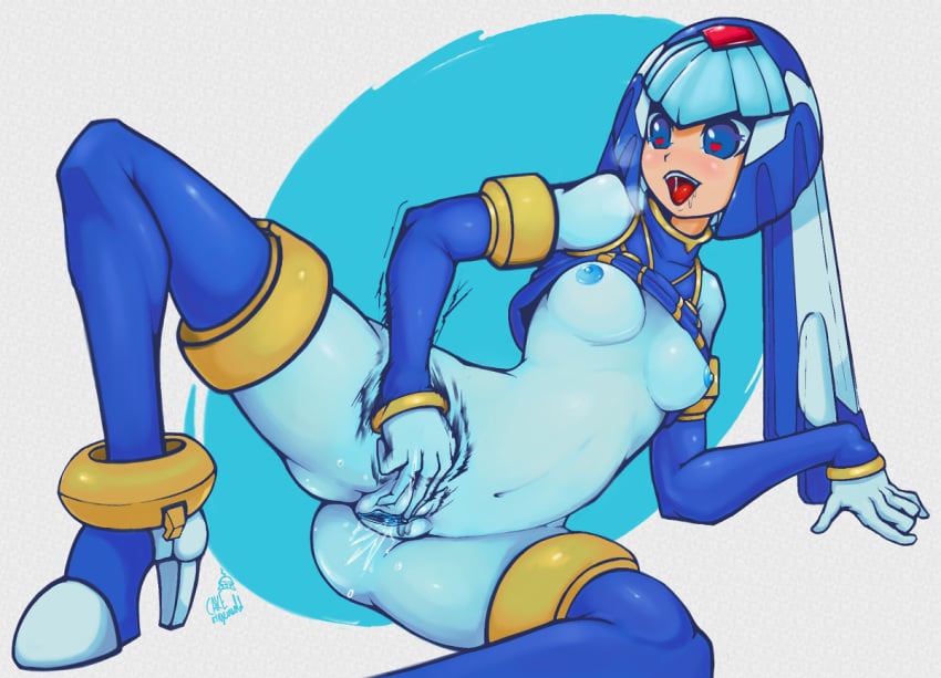 1girls breasts darth_dickingson fairy_leviathan masturbation mega_man mega_man_zero ricocake solo tagme