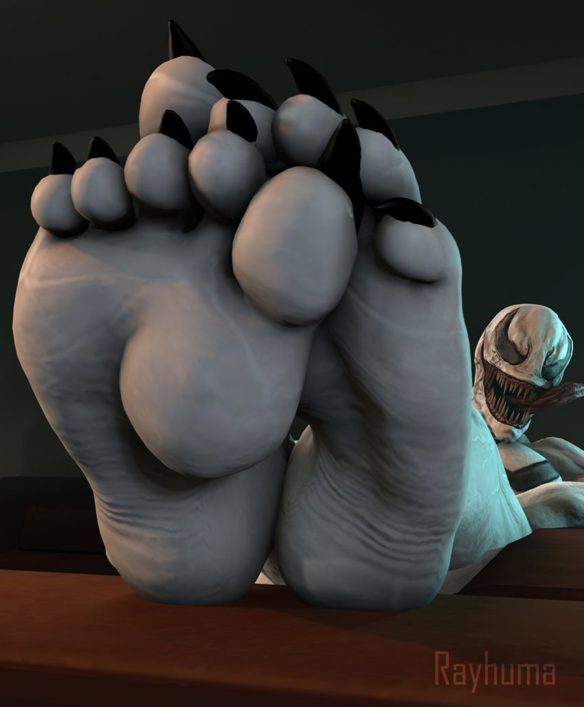 3d anti-she-venom black_eyes black_toenails couch feet feet_together female female_only foot_focus long_tongue marvel marvel_comics prehensile_tongue rayhuma sfm sharp_teeth sharp_toenails she-venom source_filmmaker spider-man_(series) toenails toes tongue tongue_out venom venom_(marvel) white_body