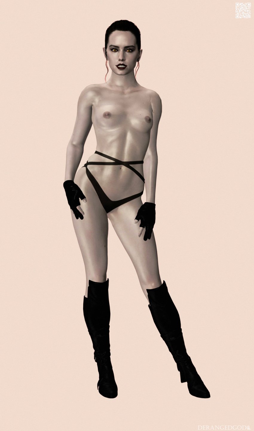 1girls 3d abs artist_name athletic_female background belly_button black_hair blue_skin boots breasts brown_hair brunette buckteeth daisy_ridley dark_hair derangedgod erect_nipples eyeliner female female_focus female_only fingerless_gloves fit fit_female flat_belly functionally_nude gloves hair heel_boots human human_only knee_boots lace light-skinned_female light_skin lingerie lips lipstick looking_at_viewer makeup mascara naked_boots naked_footwear navel nipples no_bra nude pale-skinned_female pale_skin panties parted_lips perky_breasts petite qr_code red_eyes red_lipstick rey simple_background sith sith_eyes sith_lady sith_rey slim small_breasts smiling_at_viewer smirking solo standing standing_position star_wars straps teeth teeth_clenched the_sith_rey tight_underwear topless underwear vantablack xnalara yellow_eyes