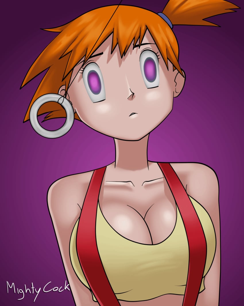 1girls animated big_breasts breasts empty_eyes female female_only huge_breasts human hypno hypnotic_eyes kasumi_(pokemon) large_breasts mightycock mind_control nintendo orange_hair pokemon pokemon_(species) pokemon_rgby solo suspenders