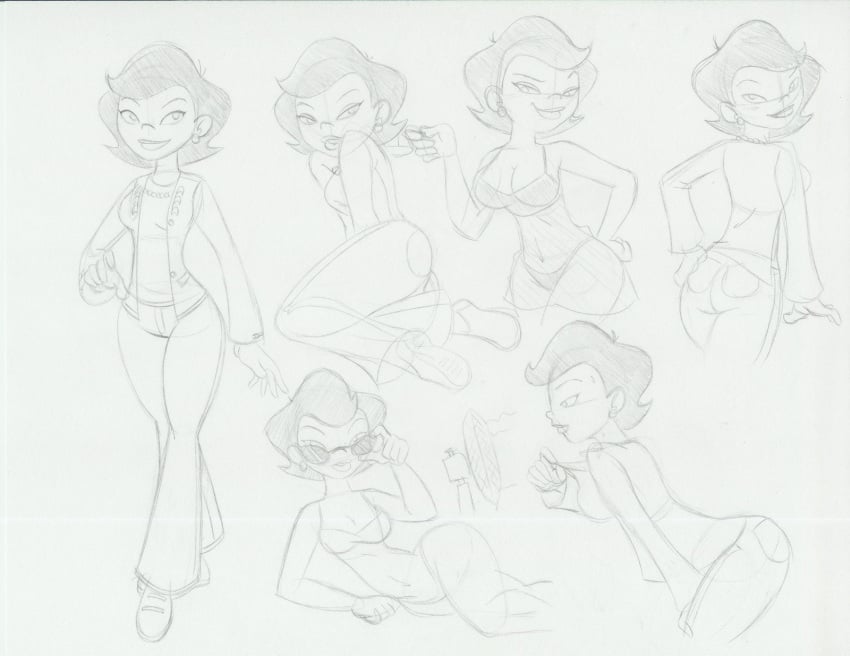 american_dragon:_jake_long bikini commission dark_vigilante disney female female_only milf monochrome mother roger_bacon rough_sketch sketch solo solo_female susan_long white_background