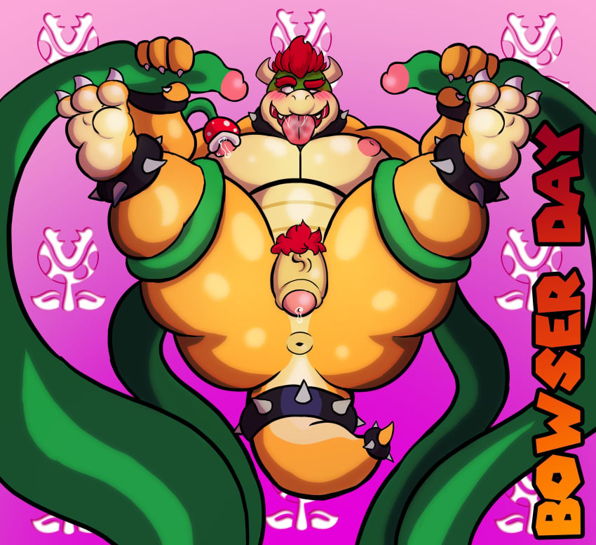 absurd_res alternate_version_at_source anthro anus artist_name bodily_fluids bowser character_name copyright_name elemental_creature flora_fauna foreskin genital_fluids genitals hi_res koopa looking_pleasured male male_only mario_(series) nintendo nipple_fetish nipple_play nipple_suck nipples penis pervyglassesguy piranha_plant plant precum pubes scalie solo sucking tentacle video_games