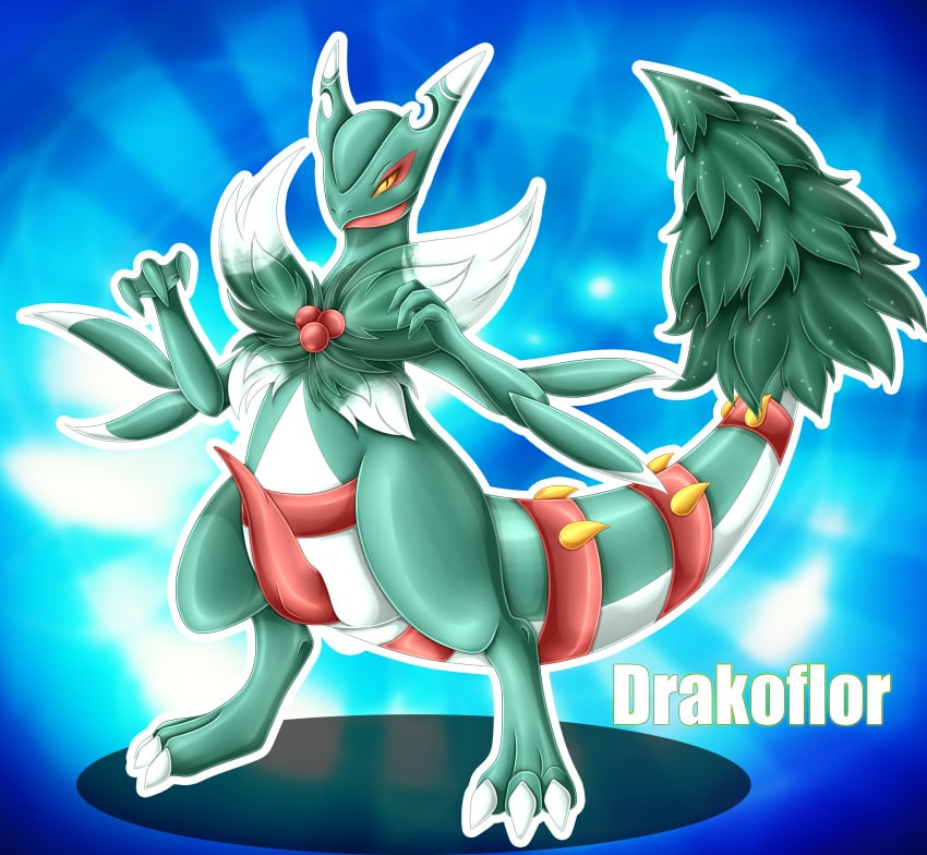 absurd_res christmas feral generation_3_pokemon generation_6_pokemon hi_res holidays mailner male mega_evolution mega_sceptile nintendo nude pokemon pokemon_(species) sceptile solo