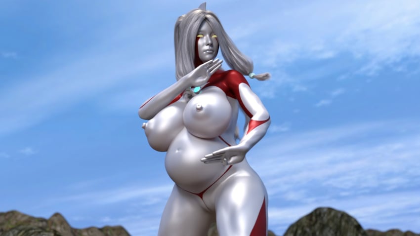 3d 3d_(artwork) alien alien_girl alien_humanoid asian asian_female big_breasts bodypaint breasts female female_focus giant_ass giant_breasts giantess glowing_eyes large_ass large_breasts massive_ass massive_breasts massive_butt massive_thighs nude nude_female original original_character ponytail pregnant pregnant_belly pregnant_female red_body red_bodypaint red_skin restrained silver_body silver_bodypaint silver_hair silver_skin superheroine thick_ass thick_butt thick_hips thick_thighs thighs ultraman_(franchise) ultrawoman yoidore