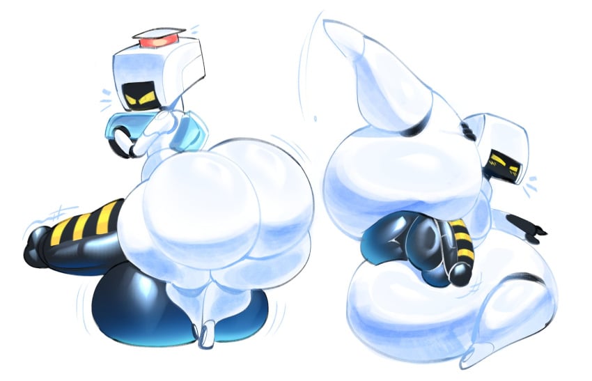 2024 2d_(artwork) balls big_ass big_balls big_butt big_penis cute cute_male digital_drawing_(artwork) digital_media_(artwork) dymitr3 femboy genitals m-o male penis pixar robot robot_penis shortstack solo_male wall-e white_body