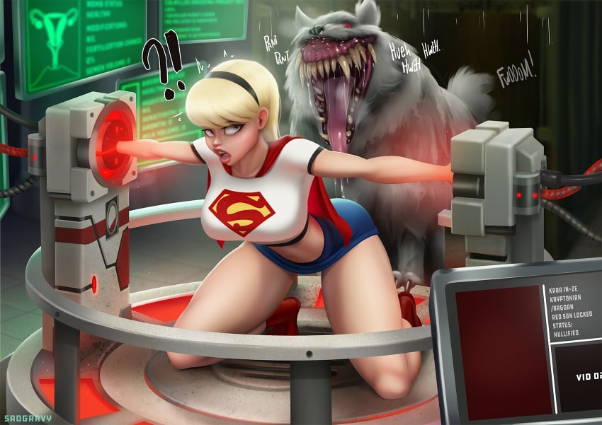 1girls animal arched_back blonde_female blonde_hair blonde_hair_female blue_eyes crop_top cropped_shirt dc dc_comics experiment female feral heroine heroine_in_trouble kara_in-ze machine monster mutant resident_evil_4 resident_evil_4_remake sadgravy short_shirt short_skirt supergirl superheroine thick_thighs trapped voluptuous_female young_woman