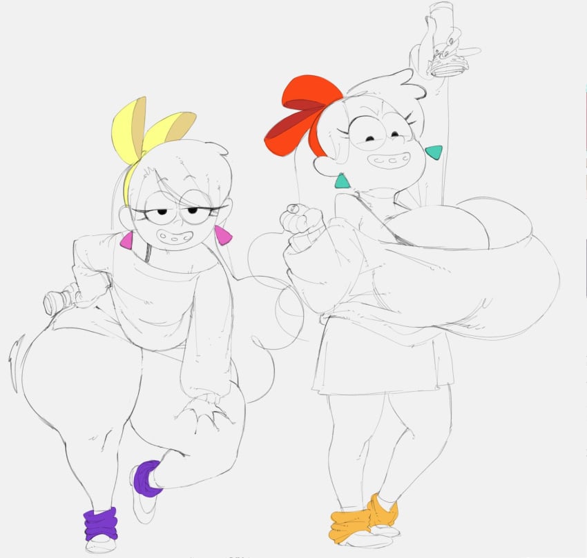 alternate_ass_size alternate_body_type alternate_breast_size clone clothed disney disney_channel disney_xd flashlight flat_chest gravity_falls large_ass large_breasts lebam mabel_pines murkmeat thick_thighs