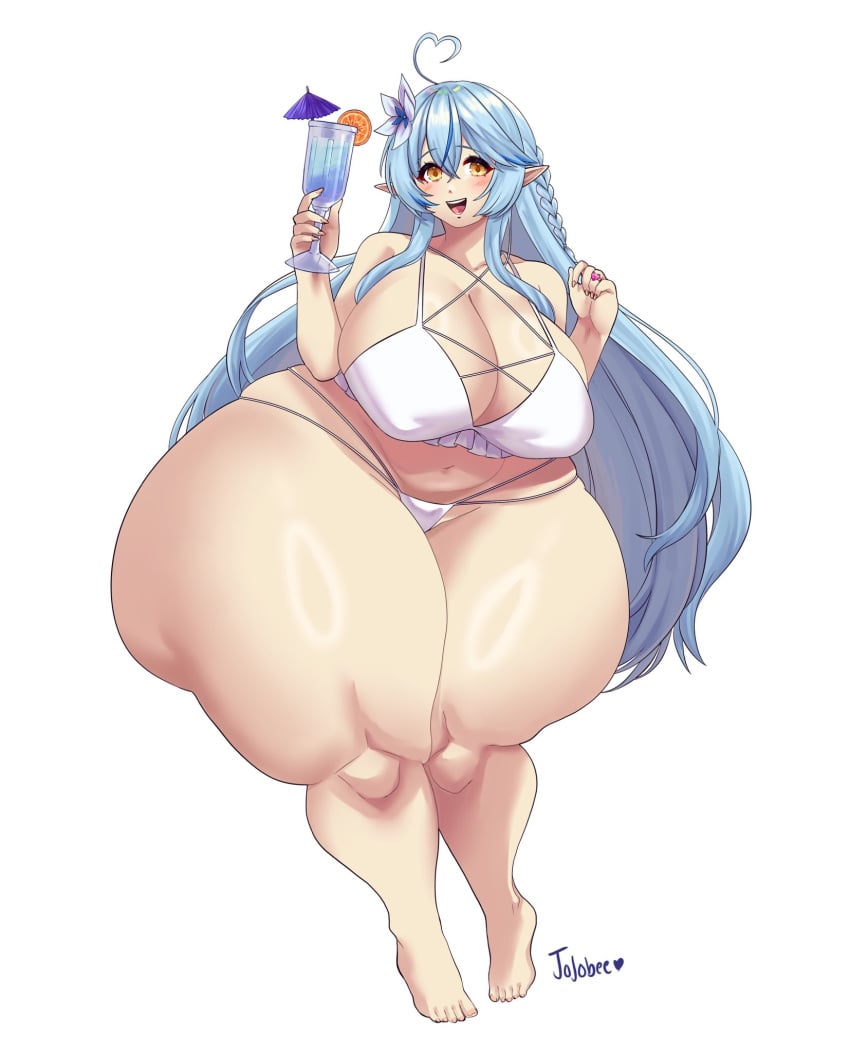 1girls ass_bigger_than_head ass_bigger_than_torso bikini enormous_ass fat_ass hololive huge_breasts hyper hyper_ass hyper_hips hyper_thighs jojobee jojoniumart solo_female tagme thick_thighs white_bikini wide_hips yukihana_lamy