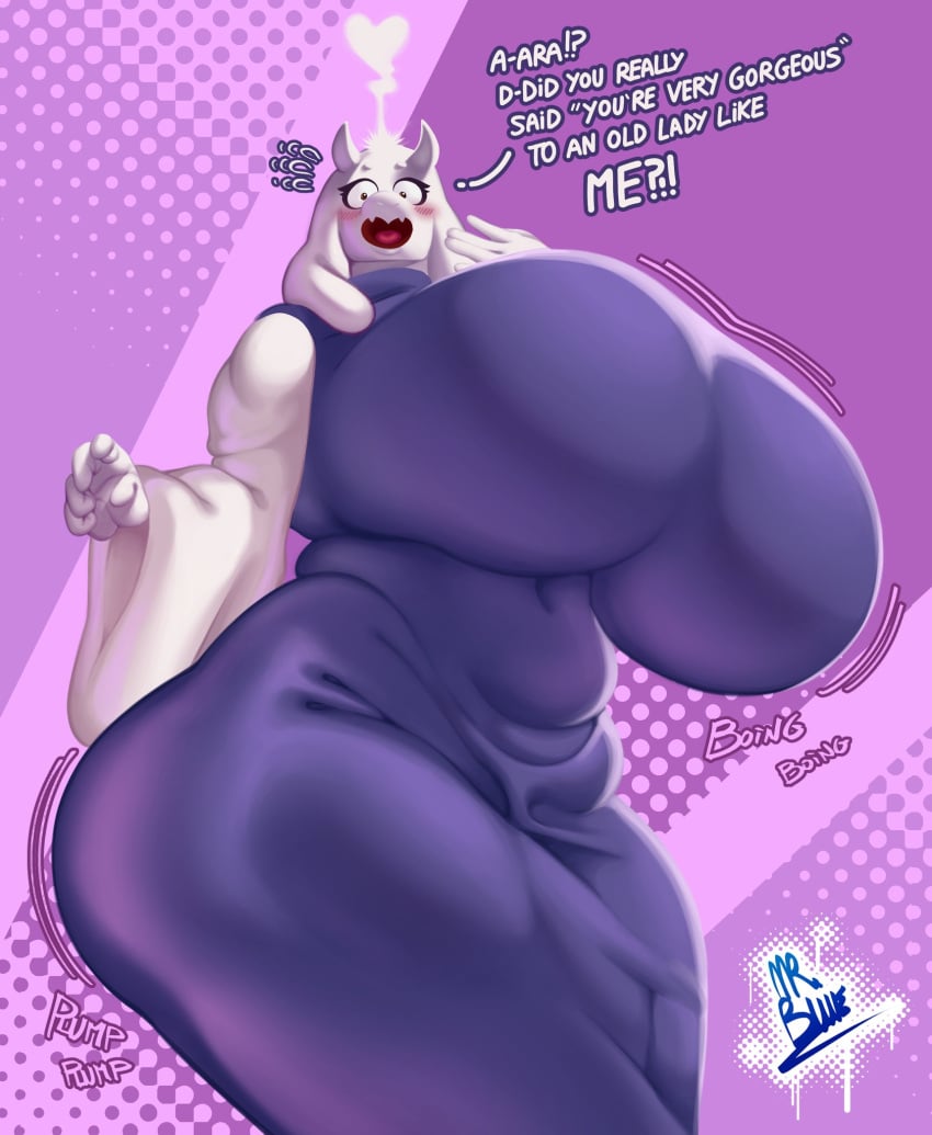 1female 1girls big_breasts breasts female female_only furry mr._blue_(artist) solo solo_female tagme toriel twitter_link undertale