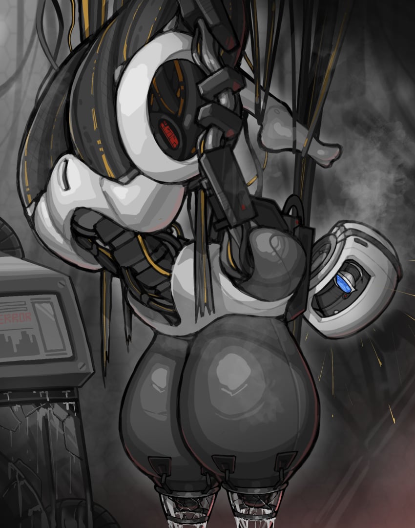 1girls areolae ass ass big_ass big_breasts blue_screen_of_death breast_milking breastmilk breasts breasts_out bsod female female_focus female_only giant_breasts giantess gigantic_breasts glados hi_res highres huge_breasts hyper hyper_breasts lactation milking milking_machine nipples portal portal_(series) portal_2 robot robot_girl tagme yellow_eyes zzzhodazzz