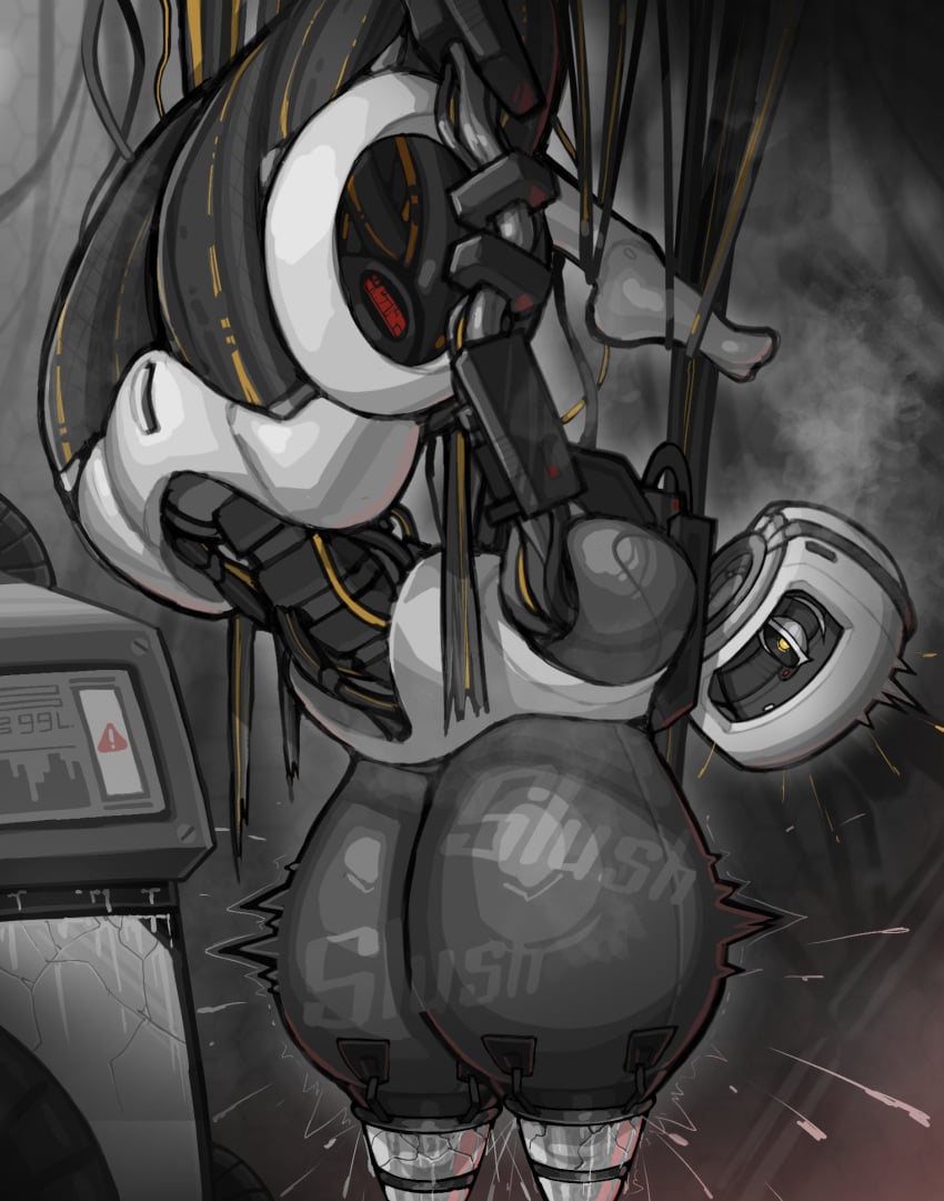 1girls ahe_gao ahe_gao areolae ass ass big_ass big_breasts breast_milking breastmilk breasts breasts_out female female_focus female_only giant_breasts giantess gigantic_breasts glados hi_res highres huge_breasts hyper hyper_breasts lactation milking milking_machine nipples portal portal_(series) portal_2 robot robot_girl tagme yellow_eyes zzzhodazzz