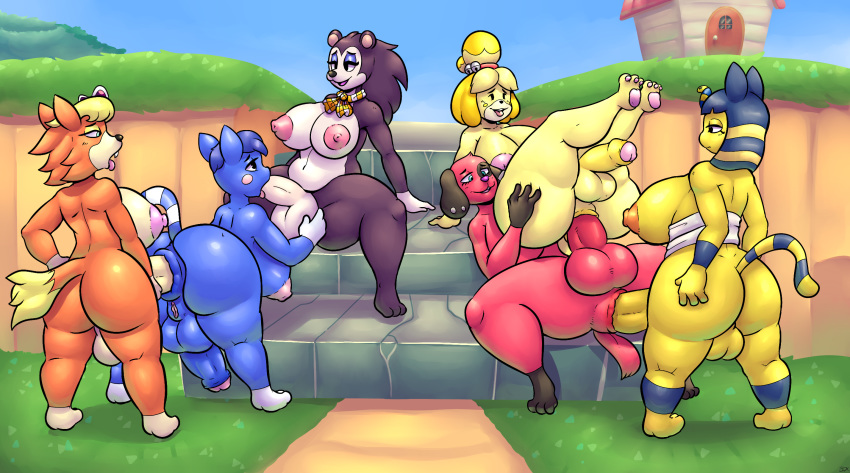 2020 3_toes 4_fingers 6futas anal anal_sex animal_crossing ankha anthro anthro_on_anthro anthro_penetrated anthro_penetrating anthro_penetrating_anthro anus areola ass audie_(animal_crossing) backsack balls big_breasts big_butt blonde_hair breasts canid canine canis cherry_(animal_crossing) domestic_cat domestic_dog dynamicfuncorner ear_piercing eulipotyphlan eyewear eyewear_on_head felid feline felis fingers fti_crossgender full-package_futanari furry futa_on_futa futa_only futanari genitals group group_sex gynomorph gynomorph/gynomorph gynomorph/herm gynomorph_penetrated gynomorph_penetrating gynomorph_penetrating_gynomorph hair hedgehog herm herm_penetrated hermaphrodite hi_res humanoid_genitalia humanoid_penis intersex intersex/intersex intersex_penetrated intersex_penetrating intersex_penetrating_intersex isabelle_(animal_crossing) labelle_able looking_pleasured mammal multi_genitalia nintendo nipples oral oral_penetration orgy outside penetration penile penile_penetration penis piercing public public_nudity public_sex pussy rosie_(animal_crossing) rule_63 sex shih_tzu spitroast striped_tail stripes sunglasses sunglasses_on_head toes toy_dog uraeus video_games wolf