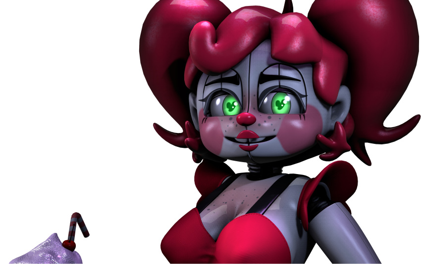 3d baby_(fnafsl) blackterio breasts cheeks circus_baby circus_baby_(fnaf) five_nights_at_freddy's five_nights_at_freddy's:_sister_location green_eyes looking_at_viewer red_cheeks red_clothing red_hair smile smiling smiling_at_viewer so87baby solo source_filmmaker summer_of_87_baby transparent_background white_background