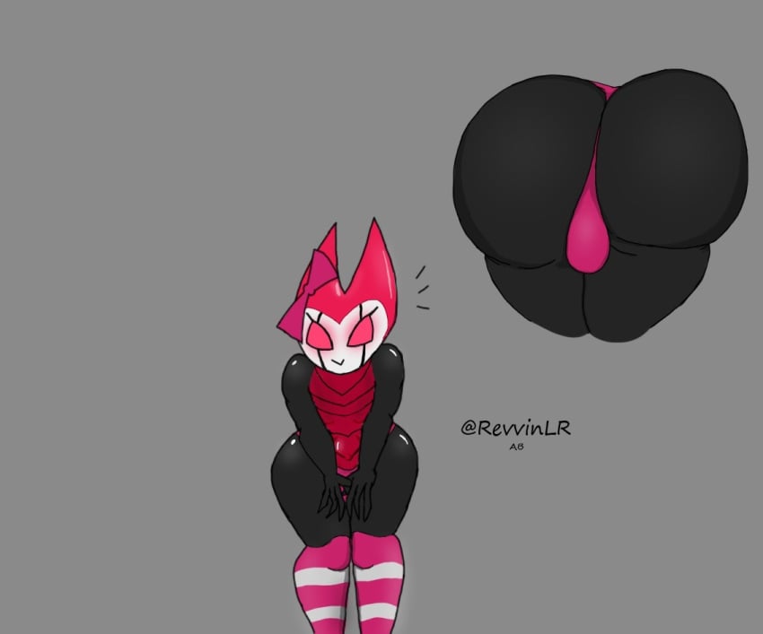 1boy anthro backsack big_ass big_balls big_butt bulge femboy feminine_male hollow_knight male male_only nightmare_king_grimm revvinlr solo striped_socks thong