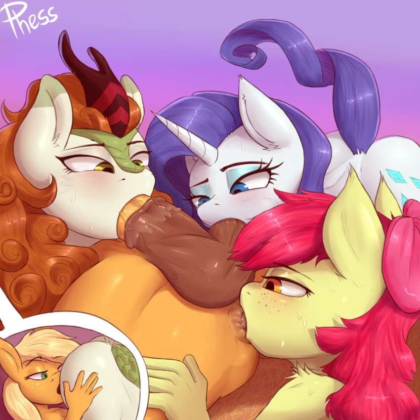 1futa 3girls 69 69_position analingus anilingus anilingus_from_female anthro anus apple_bloom_(mlp) applejack_(mlp) autumn_blaze_(mlp) ball_sucking big_balls big_penis blowjob blue_plate_special collaborative_fellatio completely_nude deepthroat eating_ass fellatio female female_focus foursome furry futa_on_female futanari group group_sex horsecock incest kirin licking_anus licking_ass multiple_girls my_little_pony nude nude_female nude_futanari oral penis phess rarity_(mlp) rimming siblings sisters straight_hair sucking sucking_testicles teamwork teenager thighs tongue