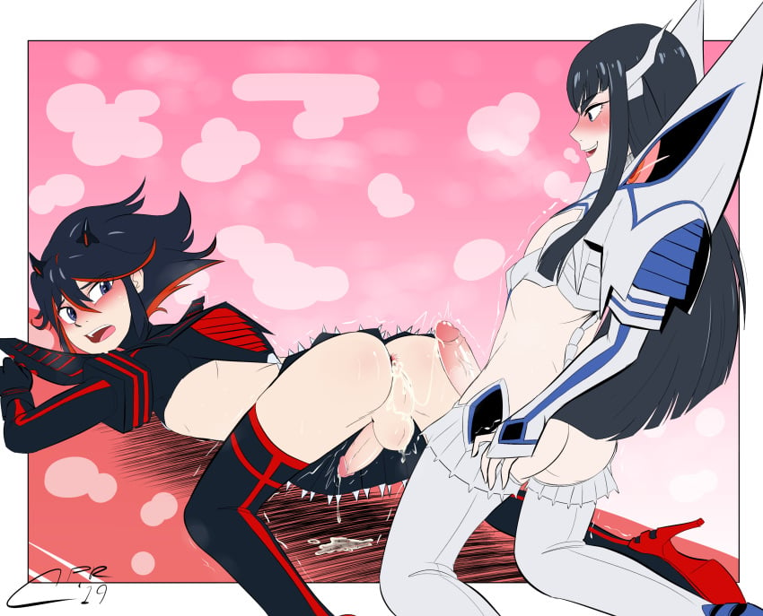 2boys after_anal after_sex black_legwear brothers cabronpr femboy femboy_waifus gay genderswap_(ftm) incest kill_la_kill kiryuuin_satsuki matoi_ryuuko rule_63 tagme trap trap_on_trap white_legwear yaoi