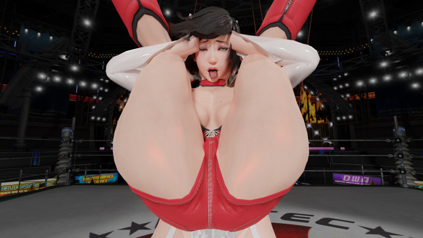 ahe_gao asdf9146 ass big_ass full_nelson humiliation knee_boots konami large_ass mistress_spencer muriel_spencer reiko_hinomoto rumble_roses super_star_status_(rumble_roses) wrestling