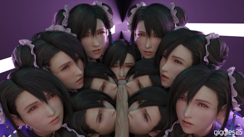 11girls 1boy 6+girls big_penis black_hair blowjob clonecest clones collaborative_fellatio fellatio female final_fantasy final_fantasy_vii final_fantasy_vii_remake giggles25 harem huge_cock large_penis long_penis male multiple_fellatio multiple_females multiple_girls orgy pale-skinned_male pale_skin penis quintuple_fellatio red_eyes reverse_blowbang selfcest short_hair teamwork tifa_lockhart