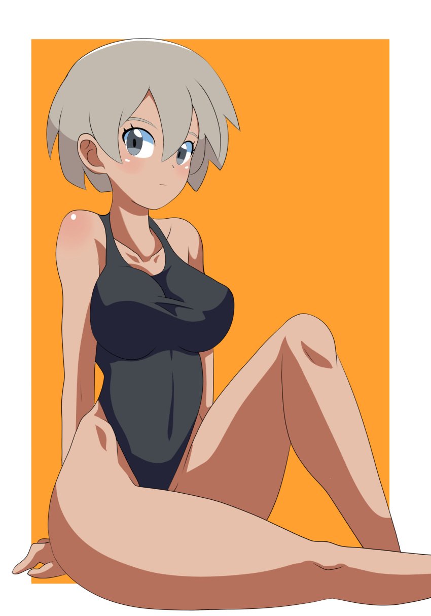 bea_(pokemon) big_breasts chelsea_cola dark-skinned_female female female_focus female_only grey_hair mcdolkun medium_breasts nintendo pokemon pokemon_ss solo solo_female solo_focus thick_thighs