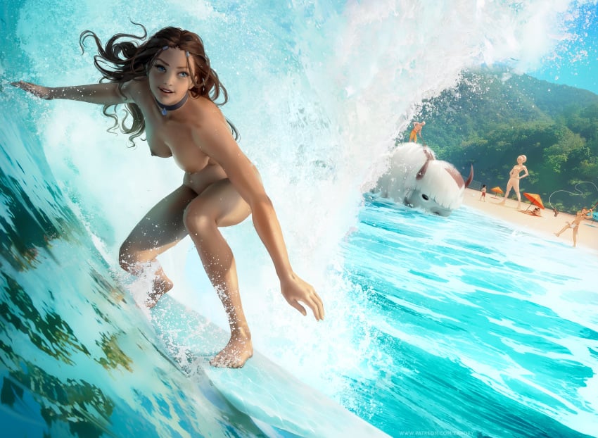 1girls 3boys 3girls aang appa areolae artistic_nude athletic avatar_legends avatar_the_last_airbender background_characters balancing barefoot bathing beach blue_eyes breasts brown_hair casual casual_nudity choker completely_nude completely_nude_female cuddling dark-skinned_female dark_skin day dutch_angle earthbending erect_nipples female female_focus flowing_hair full_body hair_down happy highres human ice jewelry katara long_hair mai_(avatar) male medium_breasts necklace nickelodeon nipples nonsexual_nudity nude_female nudist nudw outdoor_nudity outdoors pale_skin public sand_sculpture scrubbing skinny_dipping sky_bison smile sokka solo_focus splashing statue straight_hair summer surfboard surfer surfing the_avatar toph_bei_fong topless tropical_setting wallpaper water water_tribe waterbending waves zarory zuko