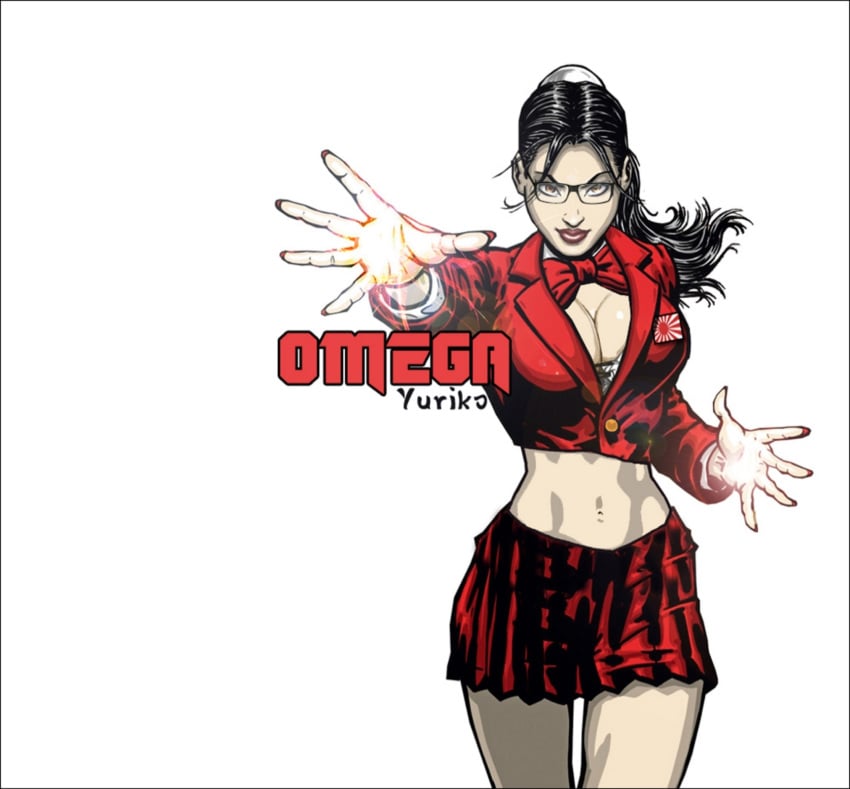 belly_button big_breasts black_hair brown_eyes command_and_conquer electronic_arts female red_alert_(video_games) red_alert_3 school_uniform yuriko_omega