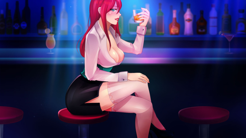 amanda_(fap_ceo) blue_eyes fap_ceo red_hair waitress