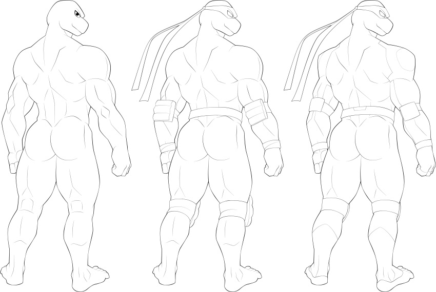 5_toes male male_only model_sheet muscular scalie sparksstars teenage_mutant_ninja_turtles