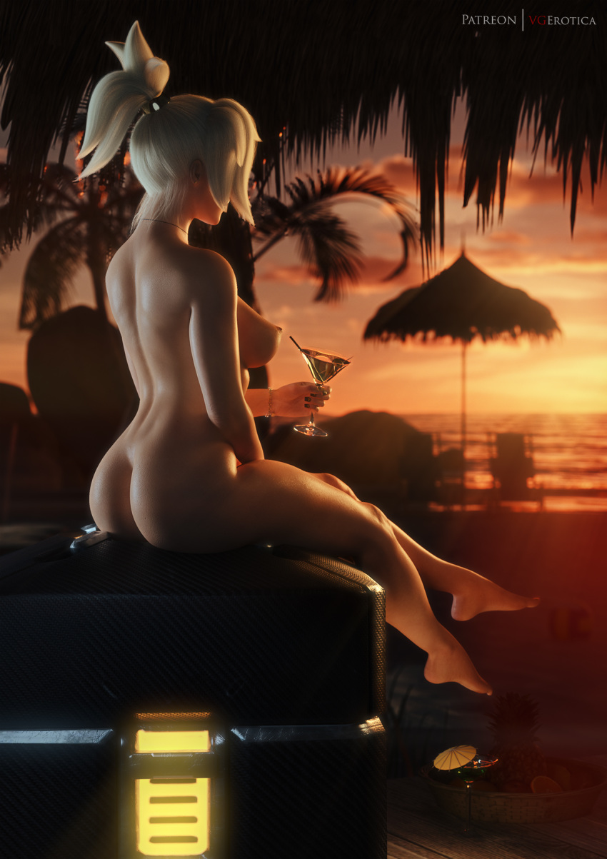 1girls 3d areolae ass autodesk_maya big_breasts blonde_hair breasts female female_only large_breasts lootbox mercy nipples nude overwatch solo vgerotica