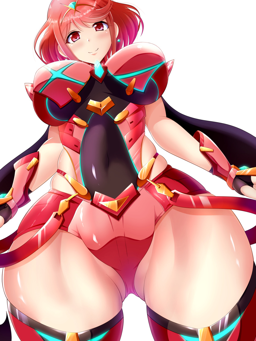 1girls aokura_shou big_breasts clothed_female female female_focus female_only nipples nipples_visible_through_clothing pointy_chin pyra short_hair solo solo_female solo_focus xenoblade_(series) xenoblade_chronicles_2