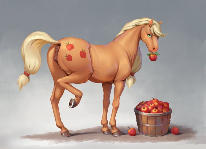 anatomically_correct anatomically_correct_genitalia animal_genitalia animal_pussy anus applejack_(mlp) ass conditional_dnp equid equine equine_pussy female feral friendship_is_magic genitals hasbro hi_res horse jotun22 looking_at_viewer mammal my_little_pony presenting presenting_anus presenting_hindquarters presenting_pussy pussy raised_tail solo