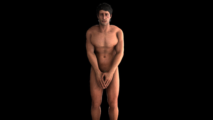 black_background capcom covering_crotch covering_up dead_rising dead_rising_3 deadrisingporn embarrassed embarrassed_nude_male male male_focus male_only male_pov naked naked_male nick_ramos nude nude_male source_filmmaker