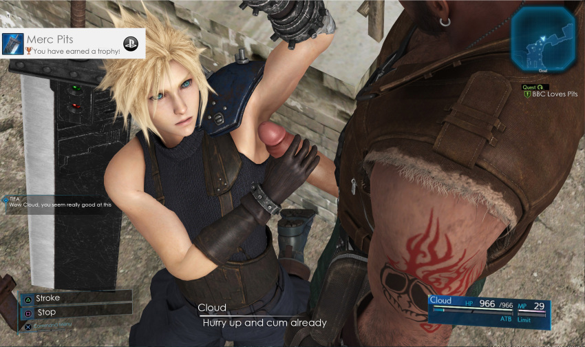 3d armpit_sex barret_wallace cloud_strife dick final_fantasy final_fantasy_vii gay penis yaoi yourenotsam