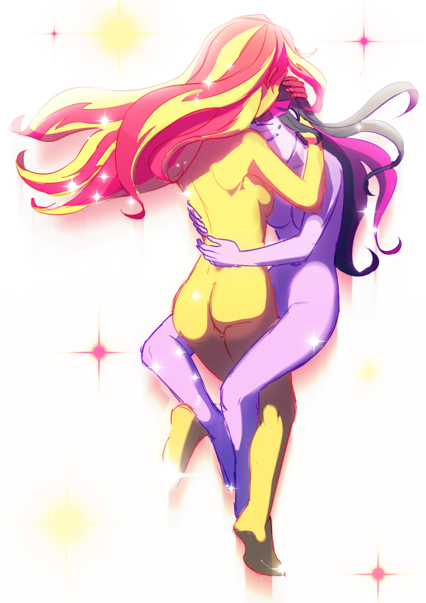 big_ass blonde_hair breasts bubble_butt daydream_shimmer equestria_girls female female_only friendship_is_magic hand_on_back hand_on_head hands_on_back hands_on_head hug humanized long_hair midnight_sparkle multicolored_hair my_little_pony nude purple_hair purple_skin red_hair rileyav sparkles sunset_shimmer tears twilight_sparkle_(mlp) yellow_skin yuri