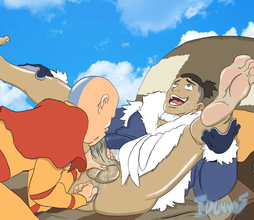 2020 3boys aang air_nomad airbender_tattoo anal anal_fingering anus appa artist_name ass ass_juice avatar_legends avatar_the_last_airbender bald balls barefoot blue_eyes bottomless character_name clothing cloud color copyright_name digital_media_(artwork) drooling duo_focus erection feet fellatio fingering fingernails fingers gay gloves hair human idunoo5 interracial legs_up looking_pleasured male male/male male_only male_penetrating nickelodeon nonbender open_eyes open_mouth oral oral_sex outdoors pale-skinned_male pale_skin pubic_hair saliva sex short_hair sky sky_bison sokka soles spread_legs tattoo teeth testicles the_avatar toes trio url water_tribe yaoi