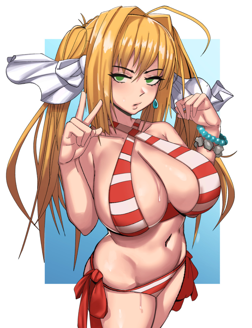 1girls big_breasts bikini breasts cleavage fate/grand_order fate_(series) female female_only kevbot large_breasts nero_claudius_(fate) nero_claudius_(swimsuit_caster) solo